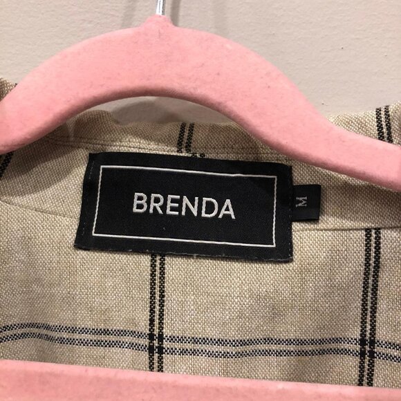 Brenda Tan Plaid Women’s Designer Cotton Cute Women's Blazer and Shorts Set M - Picture 9 of 9